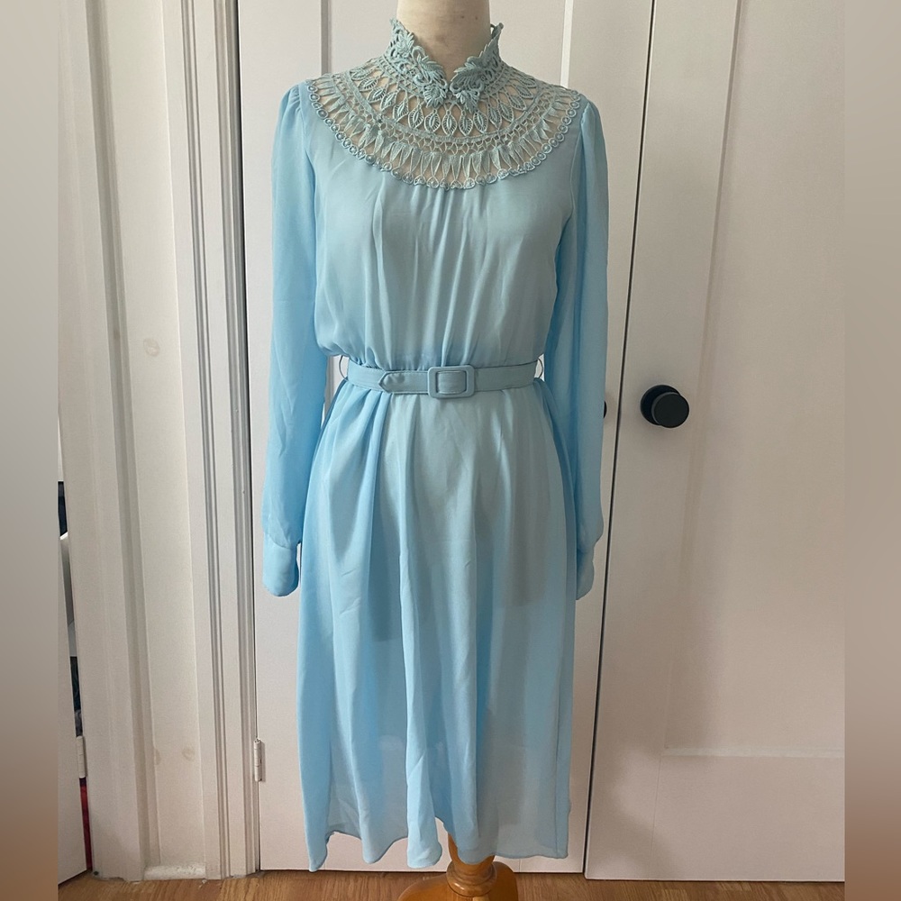 Vintage Blue long sleeve dress